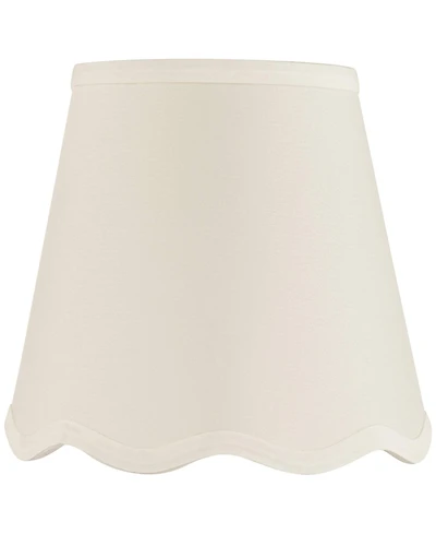 Springcrest High x 5 1/2" Slant Lamp Shade Replacement White Empire Scallop Bottom Clip On Candelabra