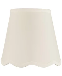 Springcrest High x 5 1/2" Slant Lamp Shade Replacement White Empire Scallop Bottom Clip On Candelabra
