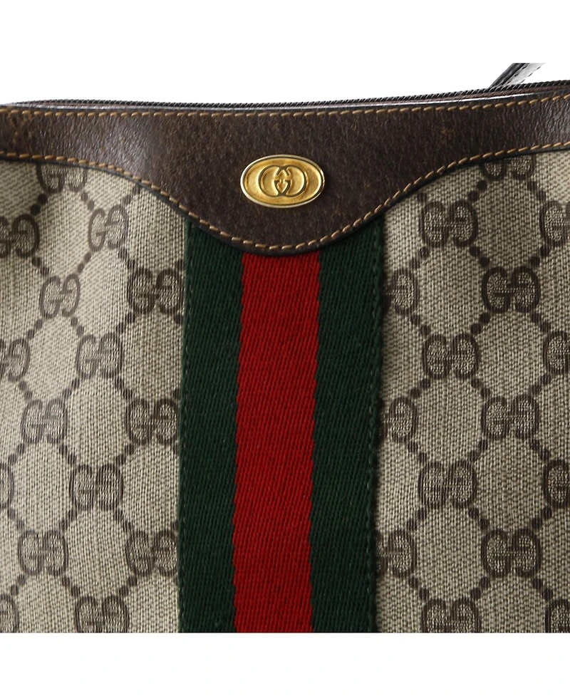 Pre-Owned Gucci Small Ophidia Half Moon Hobo Gg Coated Canvas