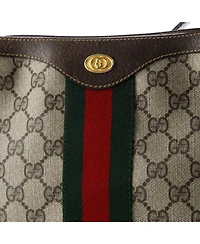 Pre-Owned Gucci Small Ophidia Half Moon Hobo Gg Coated Canvas