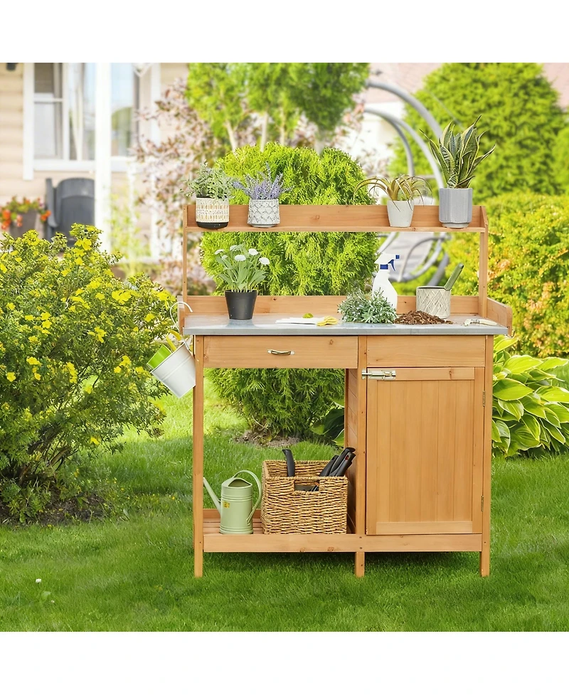 Yigii Multifunctional Garden pot plant rack with metal top