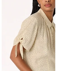 Whistles Women's Dashed Marks Tie Sleeve Shirt