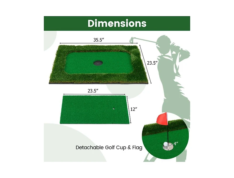 Hongge Floating Golf Green for Pool with 6 Golf Balls and Flag