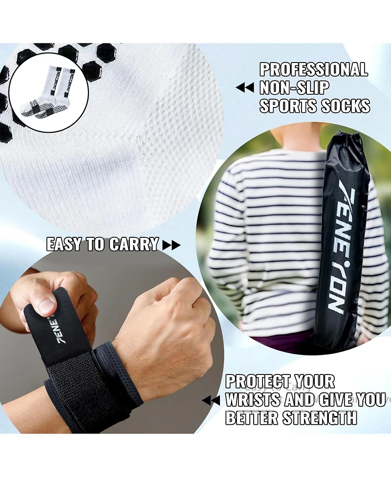 Peneyon Soccer Training Mat with Adjustable Trainer, Non-Slip Equipment for Kids & Youth, Indoor/Outdoor Drills