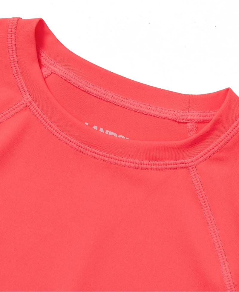 Lands' End Girls Slim Chlorine Resistant Long Sleeve Crew Neck Rash Guard Swimwear
