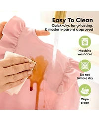 KeaBabies 2-Pack Fae Waterproof Bibs for Baby Girl, Boy - Large Eating, Infant Feeding Essentials, Lightweight, Cute