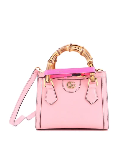 Pre-Owned Gucci Mini Diana Nm Bamboo Handle Tote Leather