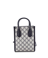 Pre-Owned Gucci Mini Interlocking G Patch Tote Gg Coated Canvas