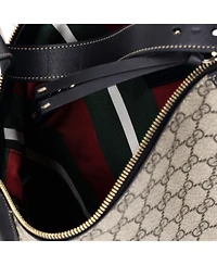 Pre-Owned Gucci Large Emblem Shoulder Bag Gg Coated Canvas with Leather