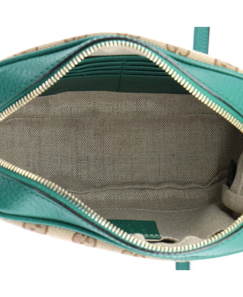 Pre-Owned Gucci Mini Bree Disco Crossbody Bag Gg Canvas with Leather