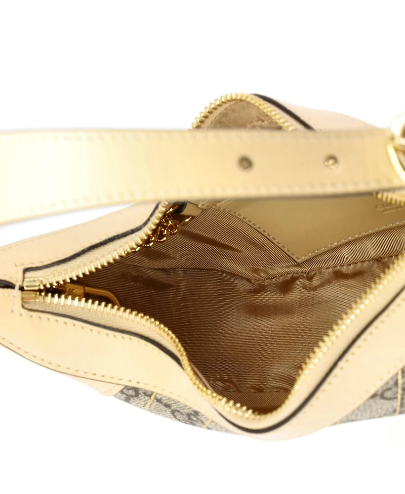 Pre-Owned Gucci Mini Ophidia Half Moon Bag Print Gg Coated Canvas