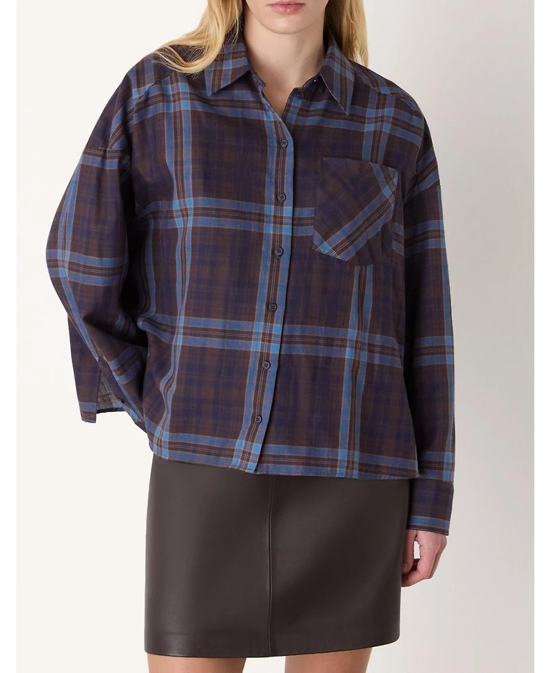 Whistles Women's Checked Brushed Cotton Shirt