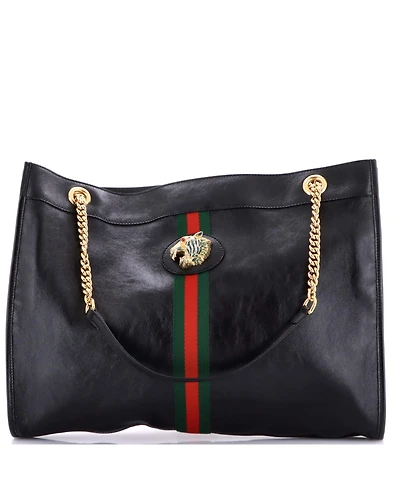 Pre-Owned Gucci Large Rajah Chain Tote Leather