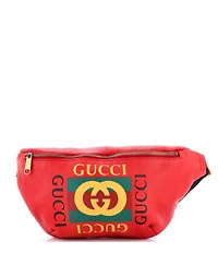 Pre-Owned Gucci Medium Logo Belt Bag Printed Leather