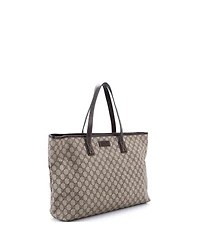Pre-Owned Gucci Large Plus Tote Gg Coated Canvas with Leather