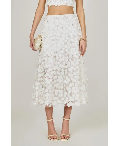 endless rose Women's 3D Floral Maxi Skirt