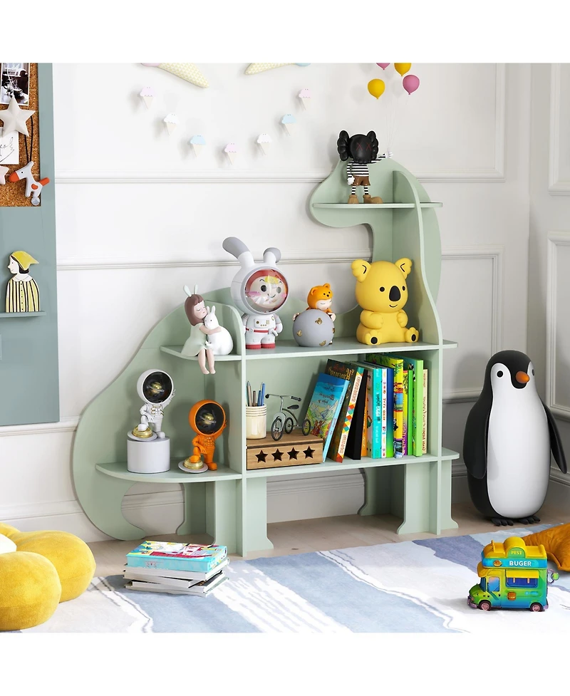 Sugift 3 Tier Dinosaur Kids Bookshelf for Children Bedroom