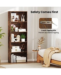 Sugift Five Tier Freestanding Bookshelf Storage Organizer Display Unit