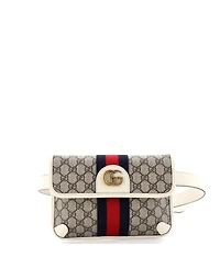 Pre-Owned Gucci Ophidia Flap Belt Bag Gg Coated Canvas with Leather