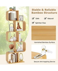 Slickblue 5-Tier S-Shaped Bookcase with 5 Open Cubes for Living Room