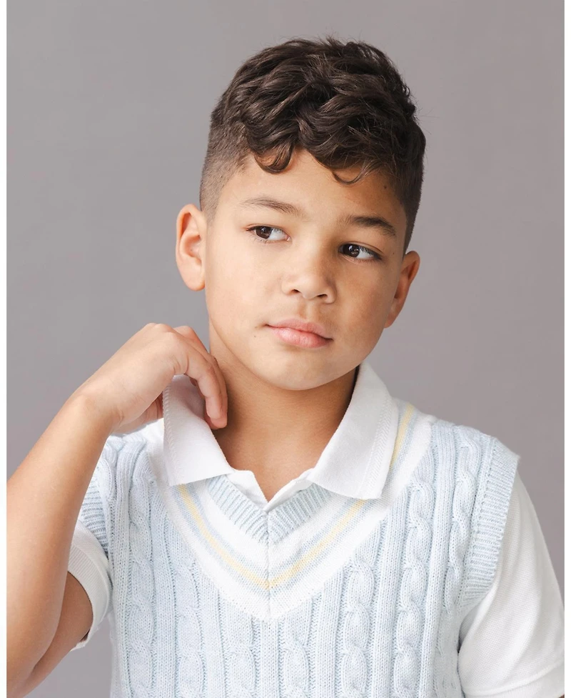 Hope and Henry Little and Big Boys' Organic V-Neck Cricket Sweater Vest