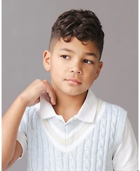 Hope and Henry Little and Big Boys' Organic V-Neck Cricket Sweater Vest