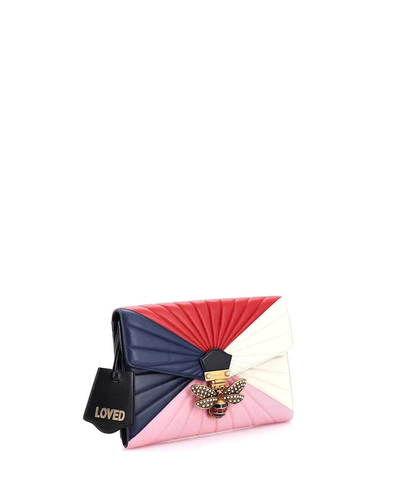 Pre-Owned Gucci Queen Margaret Clutch Colorblock Leather