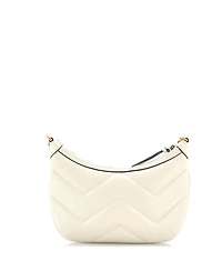 Pre-Owned Gucci Small Gg Marmont Chain Moon Hobo Matelasse Leather