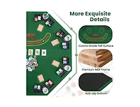 Hongge 48 Inch 8-Player Foldable Poker Table Top with Carrying Bag and Cup Holders