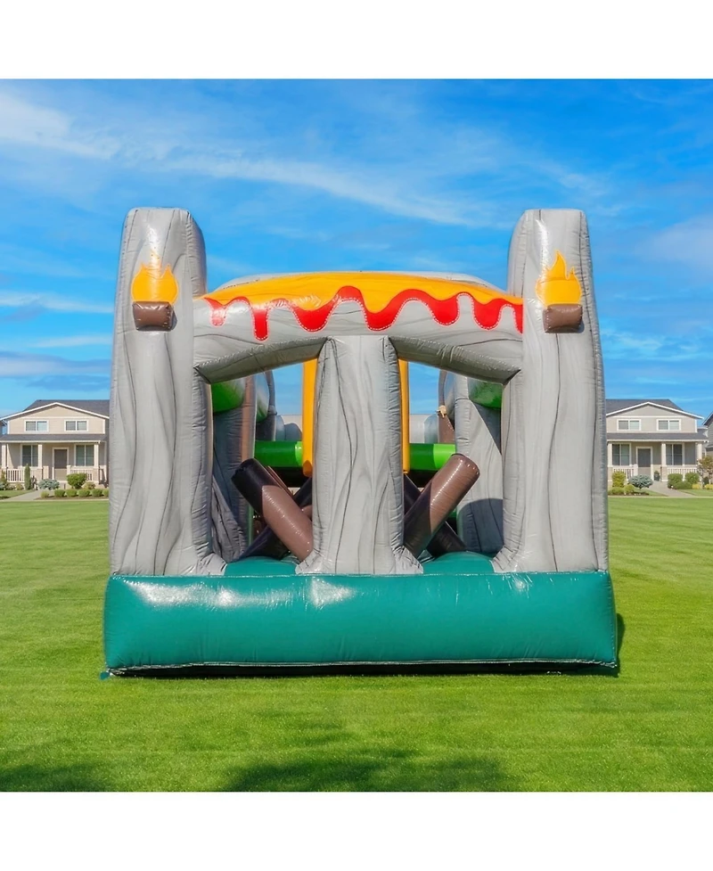 HeroKiddo T-Rex Adventure 20 Inflatable Obstacle Course – Dinosaur Theme, Commercial Grade Pvc Vinyl, Fun Backyard Challenge for kids