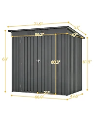 Mondawe 6' x 4' Outdoor Metal Storage Shed with Hinged Door, Lock and Ventilation