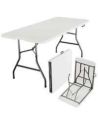 Decksplore 6FT Folding Plastic Utility Table with Carry Handle for Indoor & Outdoor Use