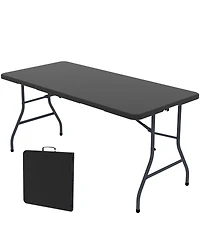 Decksplore 6FT Folding Plastic Utility Table with Carry Handle for Indoor & Outdoor Use