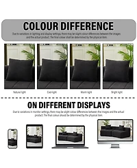 Streamdale Furniture Chenille Curved Sectional Sofa with 8 Pillows, Curved Symmetrical Modular Sofa