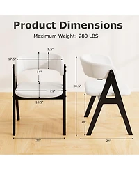 Sugift Mid Century Modern Upholstered Dining Chairs Set of Two