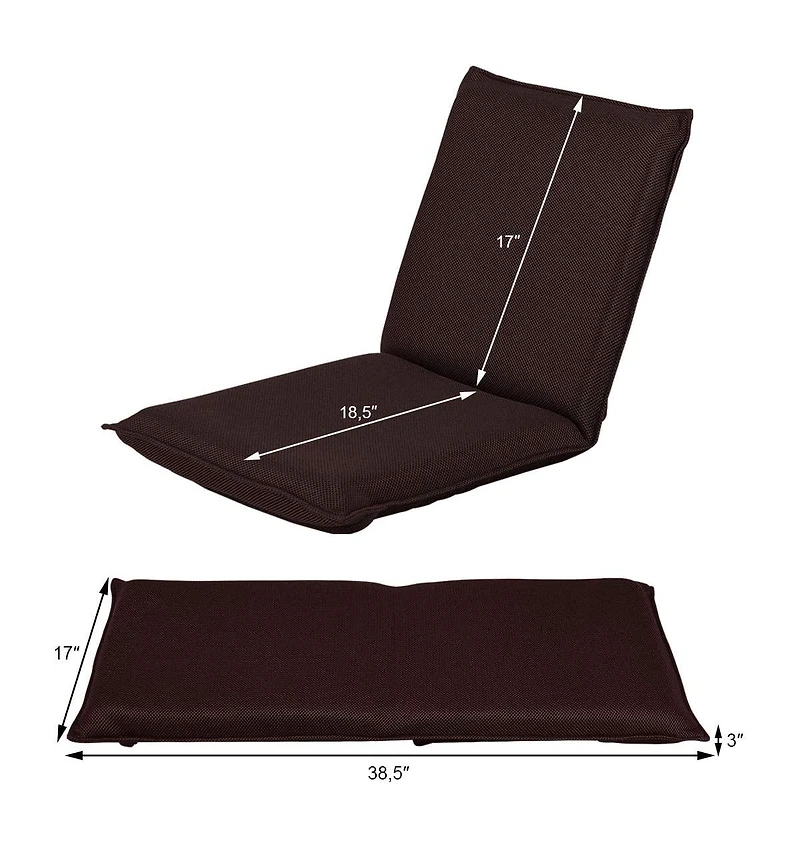 Sugift Adjustable Folding Floor Sofa Chair with Six Recline Positions