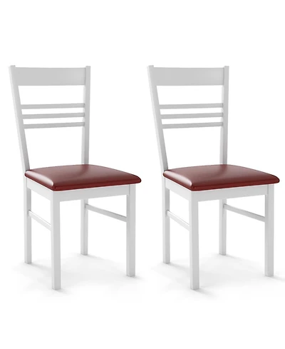 Sugift Wood Dining Chairs Set of Two with Solid Wood Frame