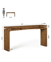 Tribesigns Solid Wood Console Table, 63-Inch Long Farmhouse Sofa Table Behind Couch