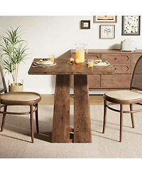 Tribesigns 31.5" Wooden Square Dining Table for 2-4 People, Farmhouse Kitchen Table