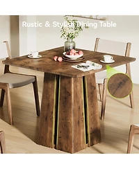 Tribesigns 31.5" Wooden Square Dining Table for 2-4 People, Farmhouse Kitchen Table