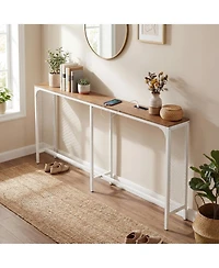 Sugift Narrow Console Table with Built In Power Outlet for Small Spaces