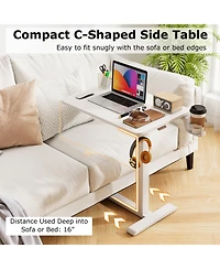 Sugift Height Adjustable Mobile Standing Desk Overbed Table
