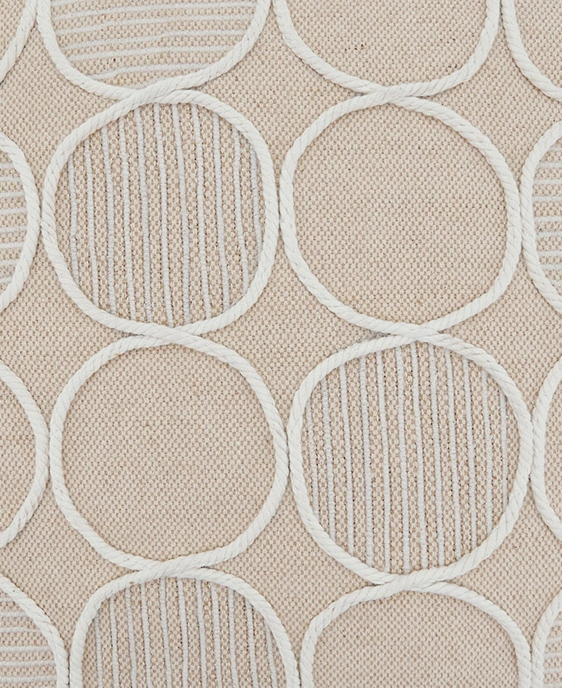 Saro Lifestyle Circle Stitch Decorative Pillow, 18" x 18"