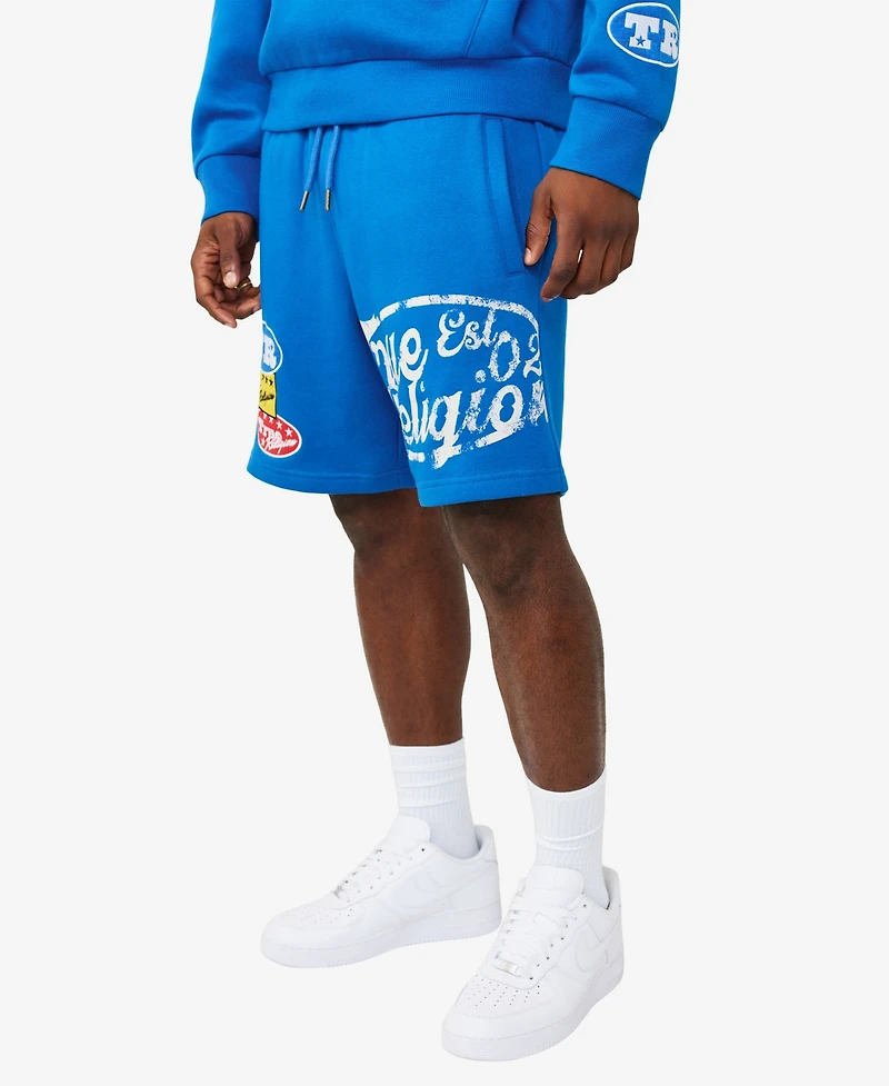 True Religion Men's Regular-Fit Logo Patch Sweat Shorts