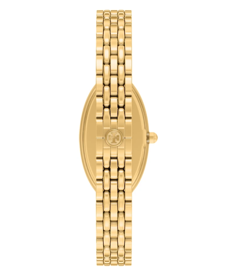 Tory Burch Women's The Oval Elongated Quartz Two-Hand Gold Stainless Steel Watch, 22mm