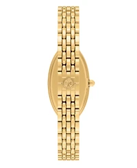 Tory Burch Women's The Oval Elongated Quartz Two-Hand Gold Stainless Steel Watch, 22mm