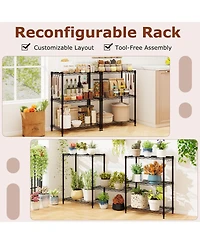 Sugift 3-Tier Metal Storage Shelving Unit with V-Shaped Wire Rack and 450 Lbs Capacity