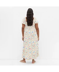 City Chic Women's Abbie Short Sleeve Bouquet Print Maxi Dress