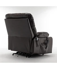 Boyel Living Leather Lift Recliner with Heat and Massage Lift Sofa Chair with 2 Pockets, 2 Cup Holder, 2 Remote