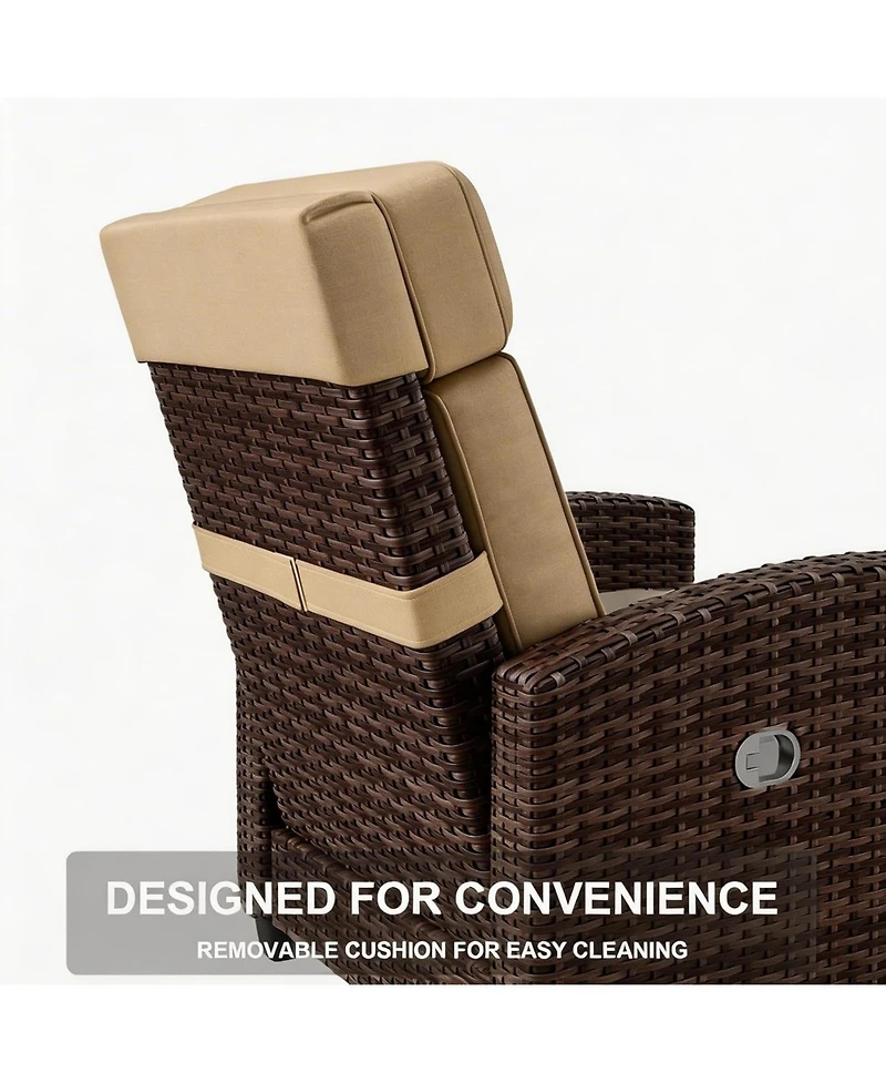gaomon Outdoor Recliner Chair, Patio Reclining Chairs with Adjustable Backrest and Footrest